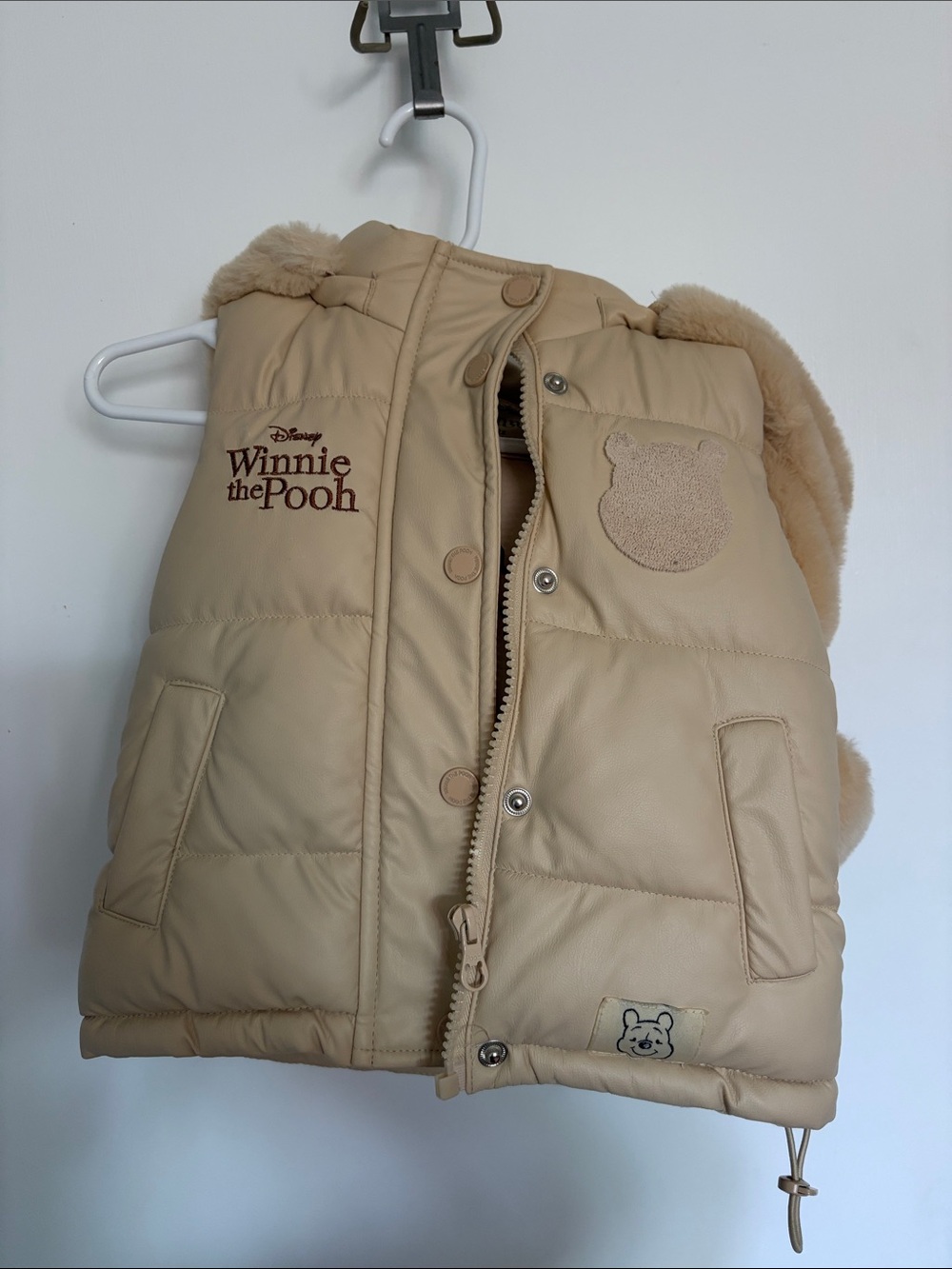 Brown Monkey Hooded Plush Vest for Kids